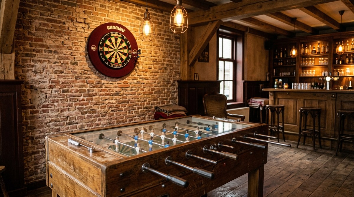 Voetbaltafel en Darts in J.C. Goeroe